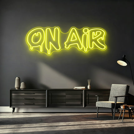 Lemon Yellow On Air Drip Neon Sign
