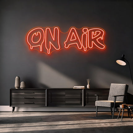 Orange On Air Drip Neon Sign