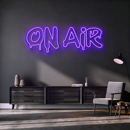 Purple On Air Drip Neon Sign