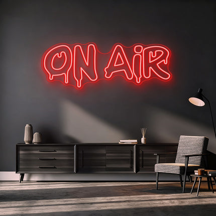 Red On Air Drip Neon Sign