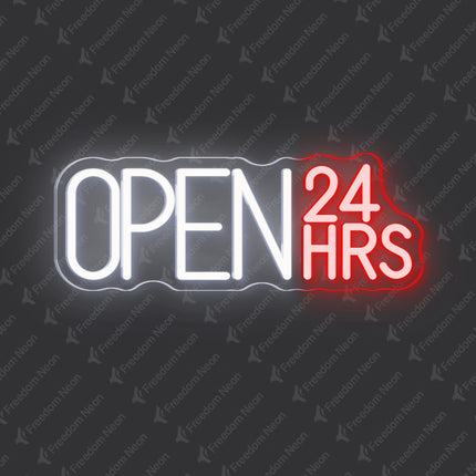 Red "Open 24hrs" Neon Sign