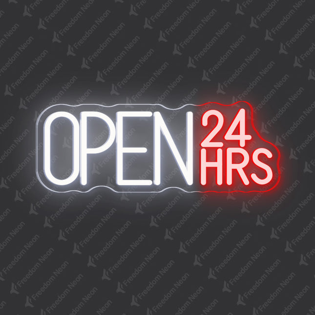 Red "Open 24hrs" Neon Sign