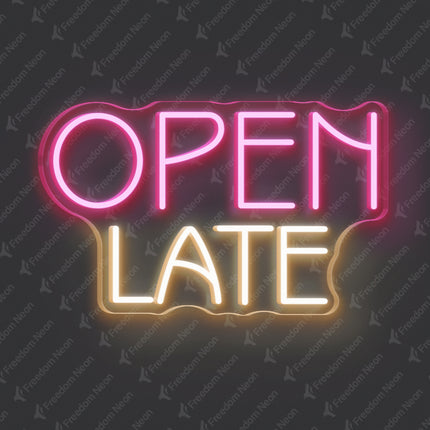 Light Pink OPEN LATE Neon Sign