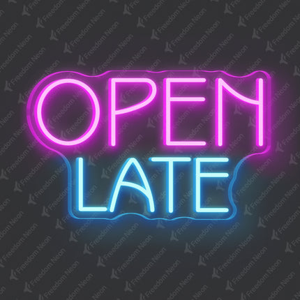 Pink OPEN LATE Neon Sign