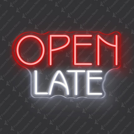 Red OPEN LATE Neon Sign
