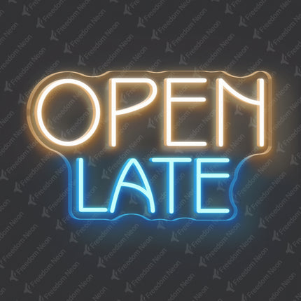 Warm White OPEN LATE Neon Sign