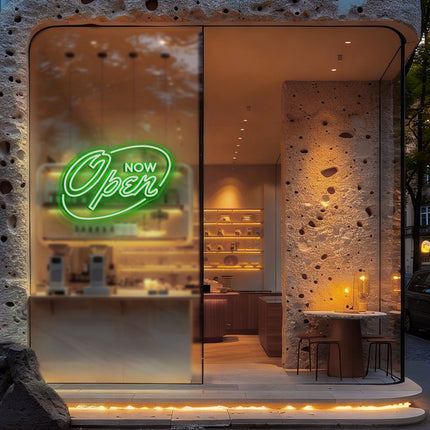 Green "OPEN NOW" Neon Sign