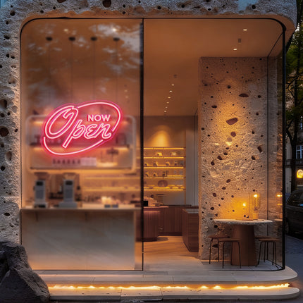 Light Pink "OPEN NOW" Neon Sign