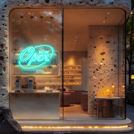 Mint "OPEN NOW" Neon Sign