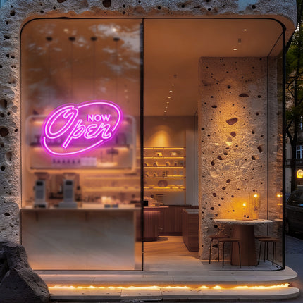 Pink "OPEN NOW" Neon Sign