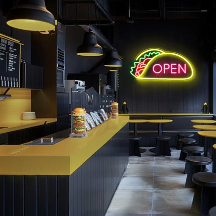 Light Pink Open Tacos LED Neon Sign