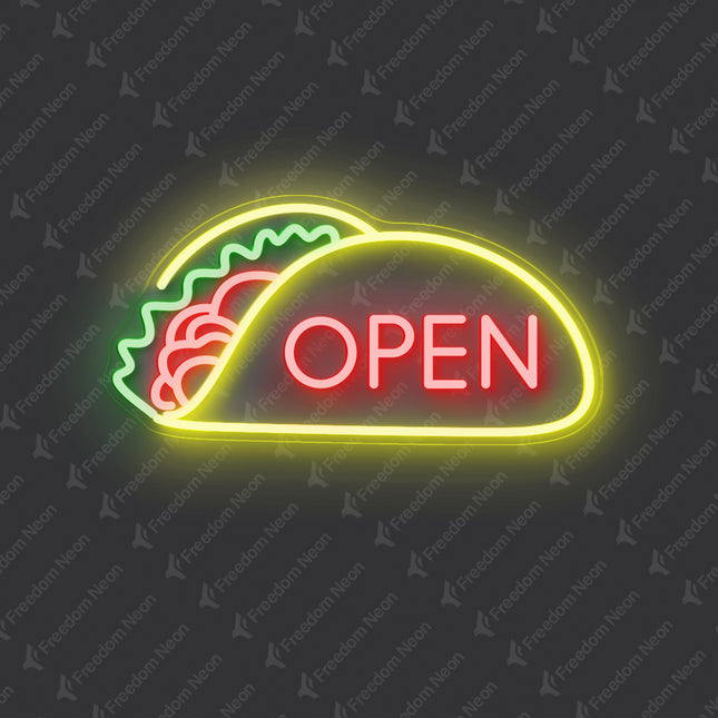 Red Open Tacos LED Neon Sign