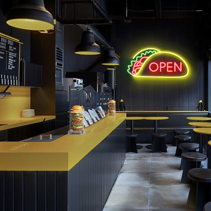 Red Open Tacos LED Neon Sign 