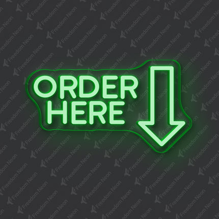 Green Order Here Neon Sign