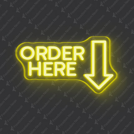 Lemon Yellow Order Here Neon Sign