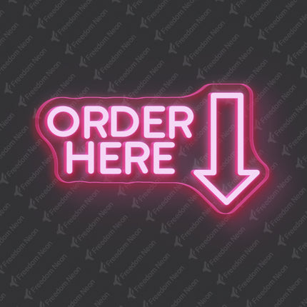 Light Pink Order Here Neon Sign