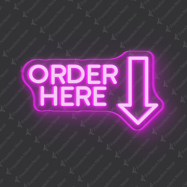 Pink Order Here Neon Sign