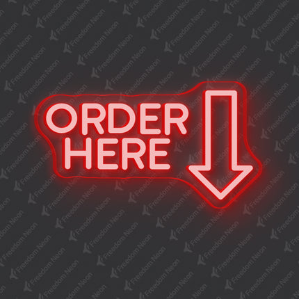 Red Order Here Neon Sign