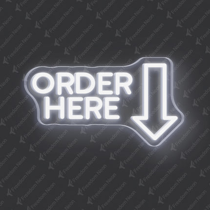 White Order Here Neon Sign