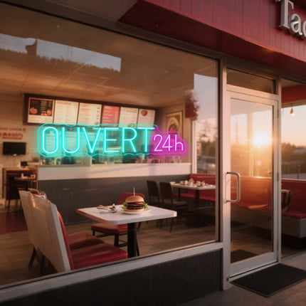 Mint Ouvert 24H Neon Sign