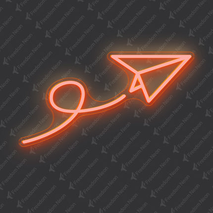 Golden Yellow Paper Airplane Neon Sign