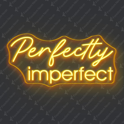 Golden Yellow Perfectly Imperfect Neon Sign