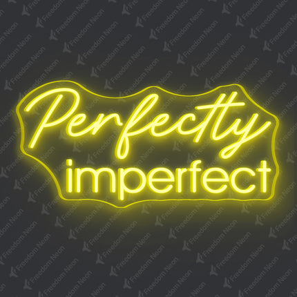Lemon Yellow Perfectly Imperfect Neon Sign
