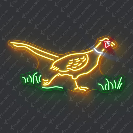 Golden Yellow Pheasant Neon Sign