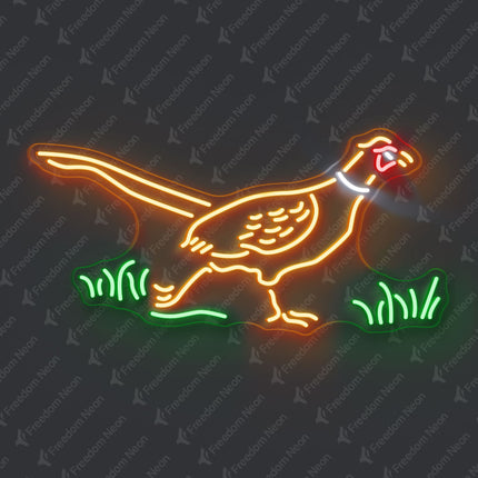 Orange Pheasant Neon Sign