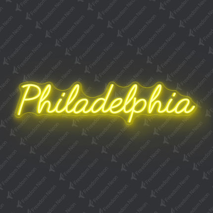 Lemon Yellow Philadelphia Neon Sign