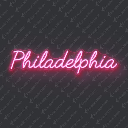 Light Pink Philadelphia Neon Sign