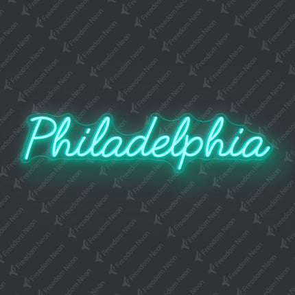 Mint Green Philadelphia Neon Sign