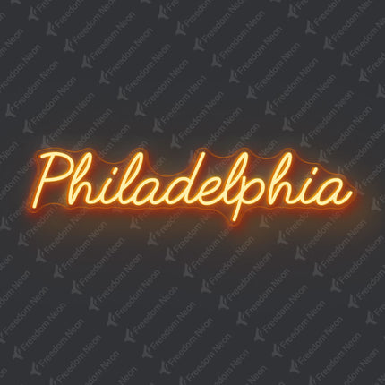 Orange Philadelphia Neon Sign