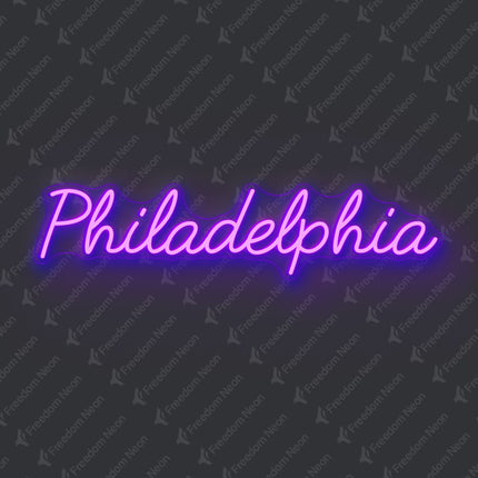 Purple Philadelphia Neon Sign