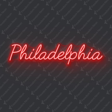 Red Philadelphia Neon Sign