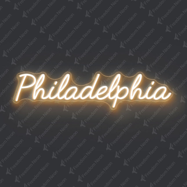 Warm White Philadelphia Neon Sign
