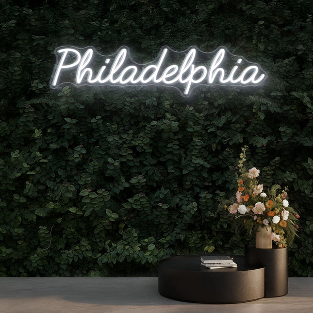 White Philadelphia Neon Sign