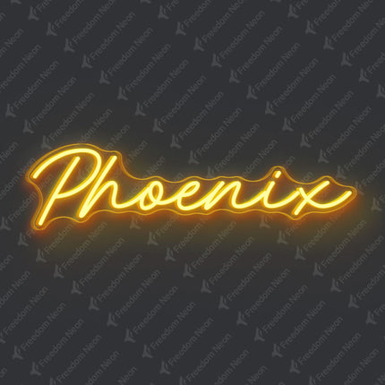 Golden Yellow Phoenix Neon Sign