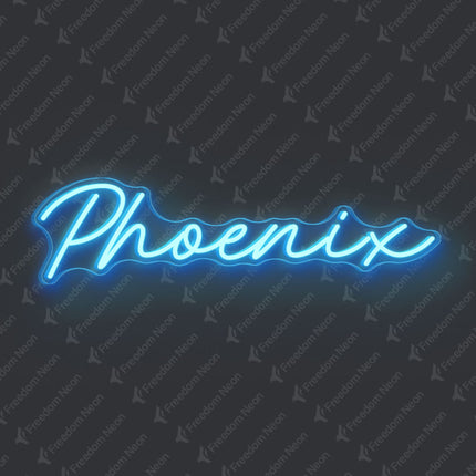 Ice Blue Phoenix Neon Sign