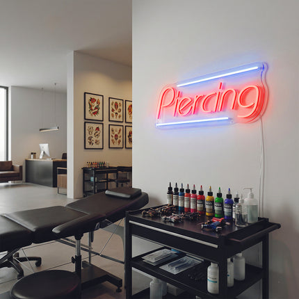 Red Piercing Neon Sign