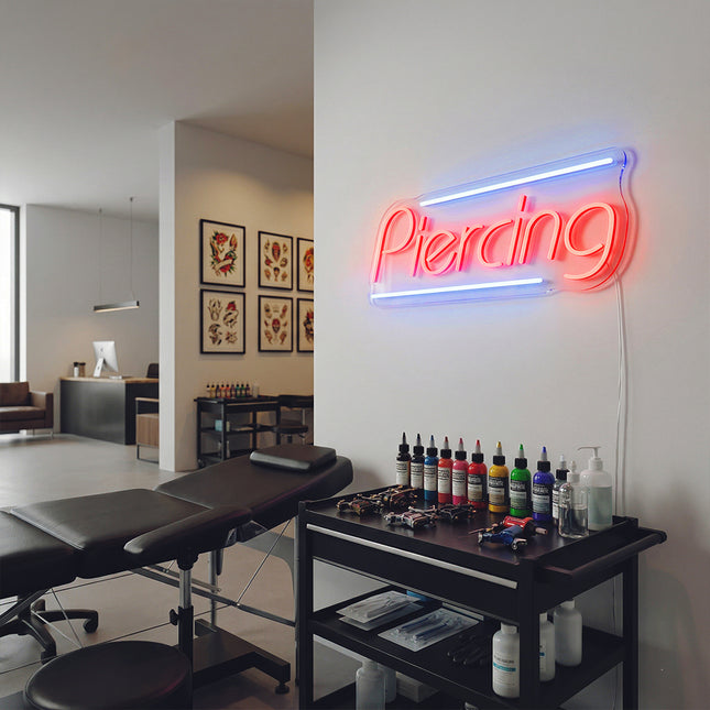 Red Piercing Neon Sign