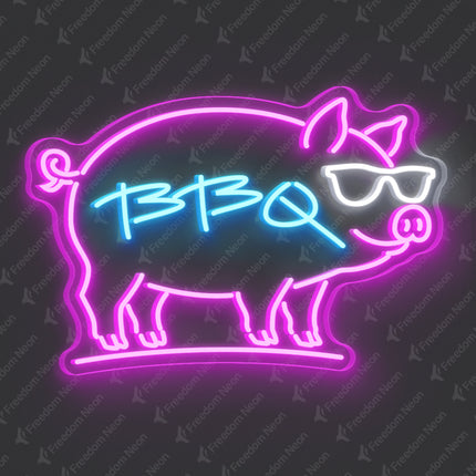 Pink Pig BBQ Neon Sign
