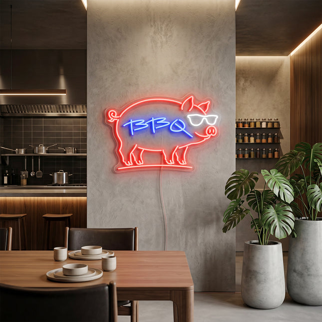 Red Pig BBQ Neon Sign