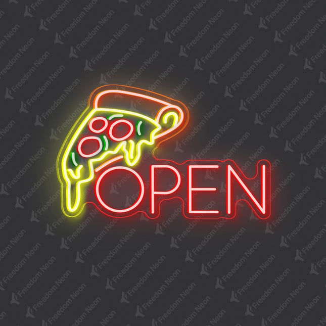 Pizza & Red OPEN Neon Sign