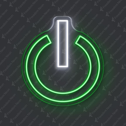 Green Power Button Neon Sign
