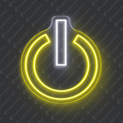 Lemon Yellow Power Button Neon Sign