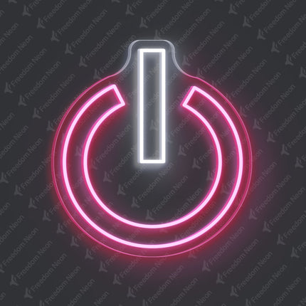 Light Pink Power Button Neon Sign