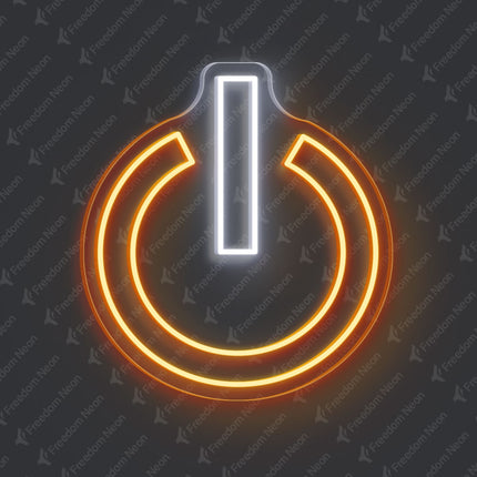 Orange Power Button Neon Sign