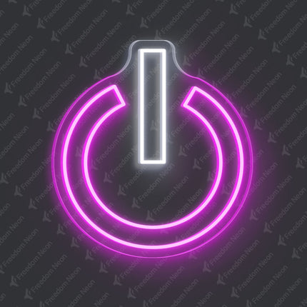 Pink Power Button Neon Sign