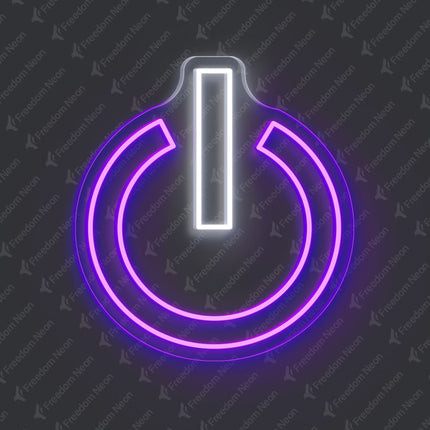 Purple Power Button Neon Sign